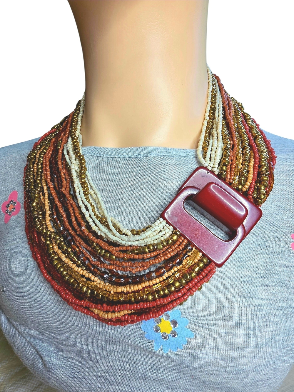 Gerda Lynggaard Monies Vintage Multi-strand Bead Necklace